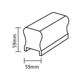 Richard Burbidge HDR White Primed Handrail 2400mm Long To Suit 41mm Spindles - HDR2400/41R